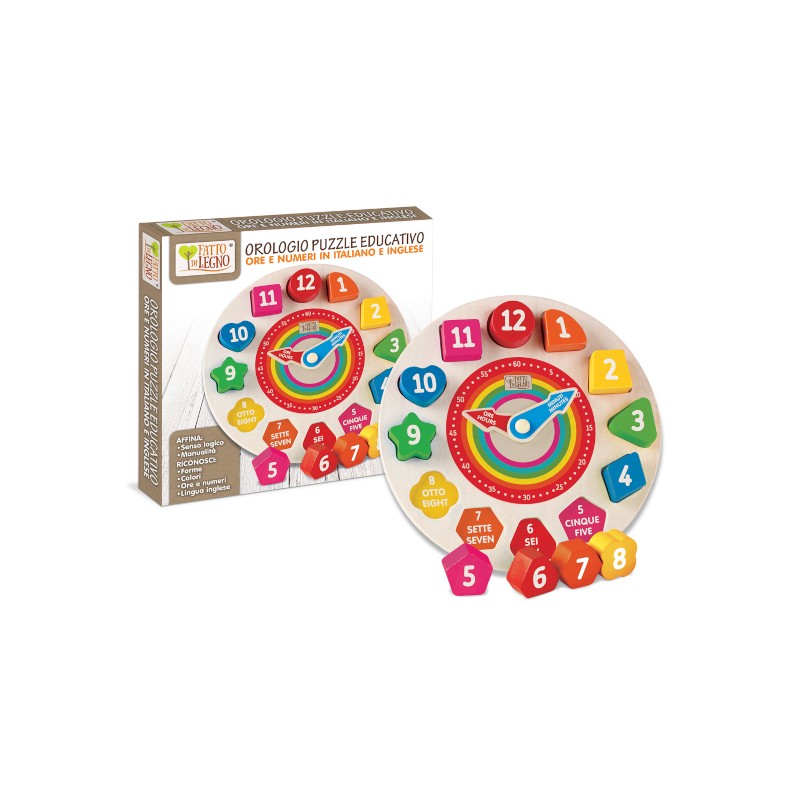 TEOREMA FATTO DI LEGNO - OROLOGIO PUZZLE EDUCATIVO 40545