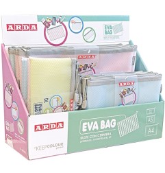 EXPO ARDA BUSTE IN EVA CON ZIP PZ.36 - 3 FORMATI colori assoritti PASTEL 0264EXP