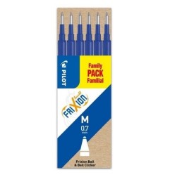 Refil Blu per Penne Cancellabili Pilot FriXion Ball e FriXion Clicker - Punta Media 0,7 mm - 6 Ricariche