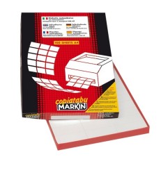 Etichette Autoadesive Markin Bianche - 210 x 59,3 mm, 5 Etichette per Foglio, 100 Fogli, Adesivo Permanente C/574