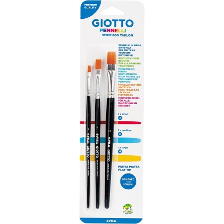 Set di Pennelli Giotto Serie 600 Taklon - Misure 2, 8, 14 026000