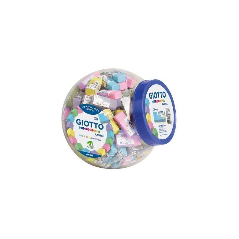 Gomme da Cancellare Giotto Pastel, 120 Pezzi, Colori Pastello minigomma 2339