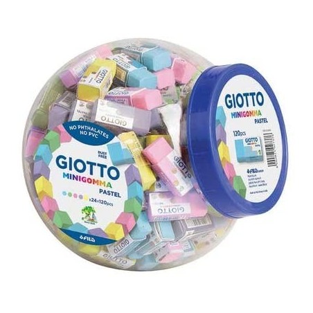 Gomme da Cancellare Giotto Pastel, 120 Pezzi, Colori Pastello minigomma 2339