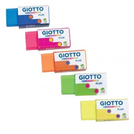 Giotto Boccia 120 Minigomme Fluo, Gomme da Cancellare Colorate colori assortiti 2327