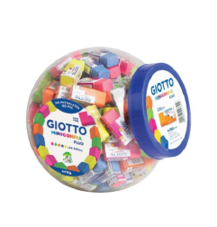 Giotto Boccia 120 Minigomme Fluo, Gomme da Cancellare Colorate colori assortiti 2327