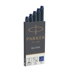 Confezione da 5 Cartucce Parker Quink Blu per Penne Stilografiche 1950384