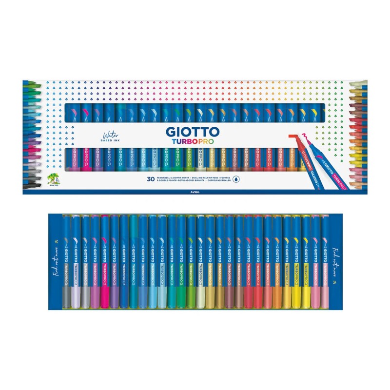 Set Pennarelli Giotto Turbo Pro Doppia Punta - 30 Colori F427900