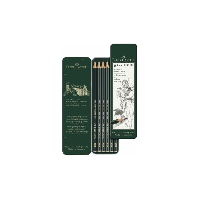 Set di Matite Faber-Castell Castell 9000 - 6 Matite (HB - 8B) - 119063