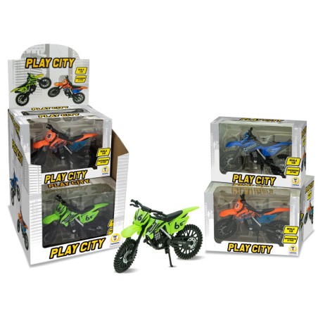 TEOREMA PLAYCITY - MOTOCROSS SCALA1:12 6PZ DISPLAY 3 ASS. 65618