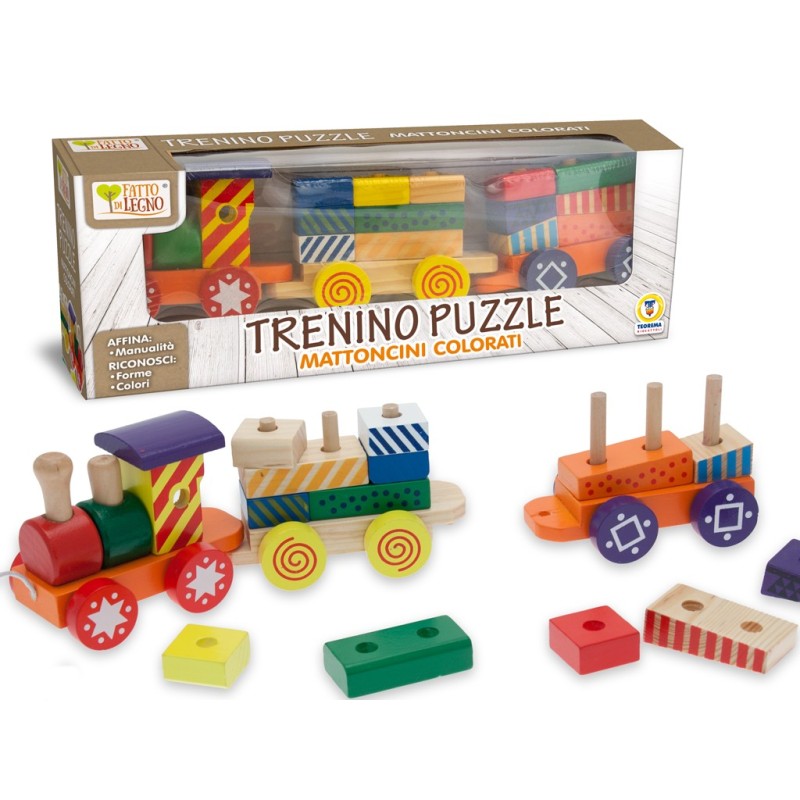 TEOREMA FATTO DI LEGNO - TRENINO PUZZLE TRAINABILE 40424