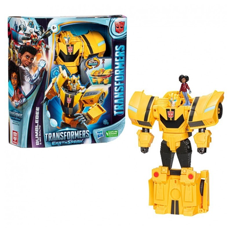 Transformers EarthSpark Spin Changer Bumblebee con Mo Malto - Action Figure 20 cm F7662