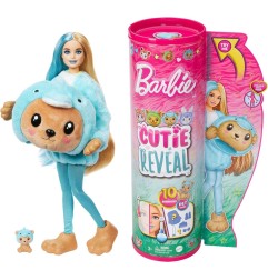 Barbie Cutie Reveal - Bambola con Costume Orsacchiotto Delfino HRK22