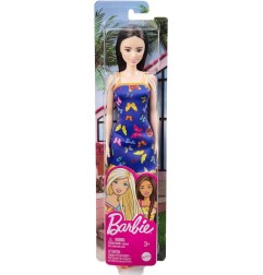 Barbie Trendy - Bambola con Vestito Blu e Motivo a Farfalle T7439