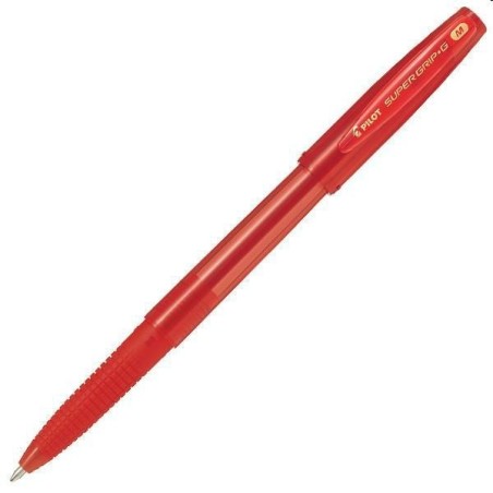 PILOT Penna Biro sfera con cappuccio SUPER GRIP G 1662 colore Rosso 1,0mm, kit da 12pz 001662