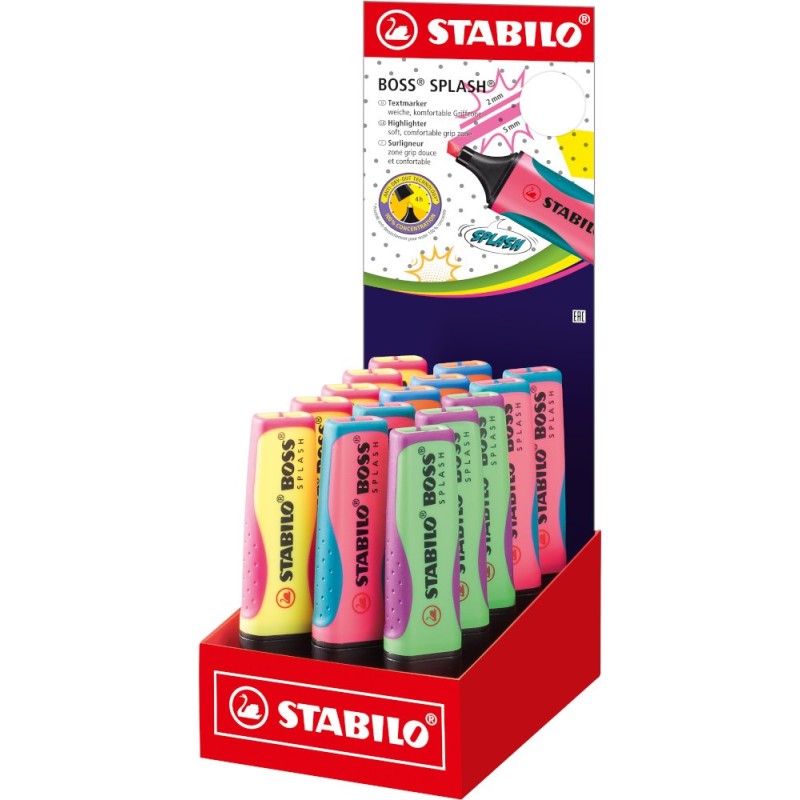 Evidenziatori Stabilo Boss Splash - Colori Assortiti 15 pz  75/15-1