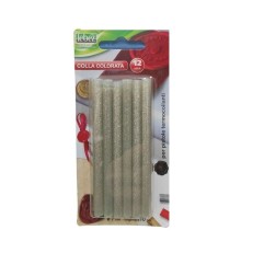 Lebez Stick Colla a Caldo Argento Ø 7 mm x 10 cm - Blister 12 Pezzi 80425