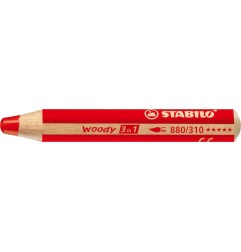 5 pz Matitone colorato Stabilo Woody 3in1 rosso carminio 880/310