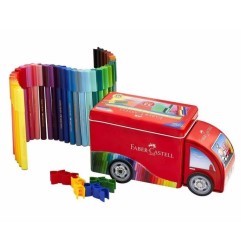 Faber-Castell Camioncino in Latta con 33 Pennarelli Connector 155533