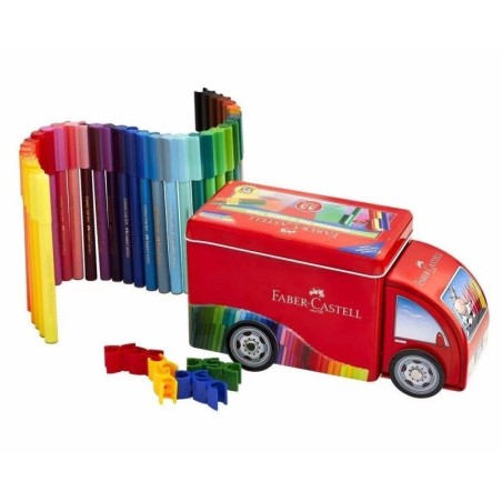 Faber-Castell Camioncino in Latta con 33 Pennarelli Connector 155533