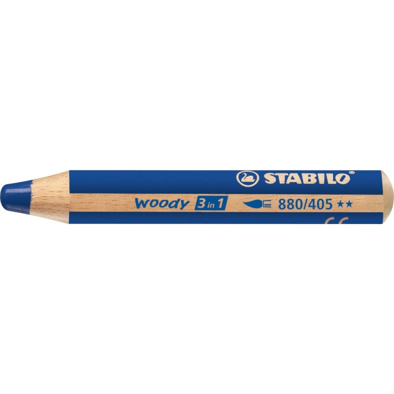 5 pz Matitone colorato Stabilo Woody 3in1 blu oltremare 880/405