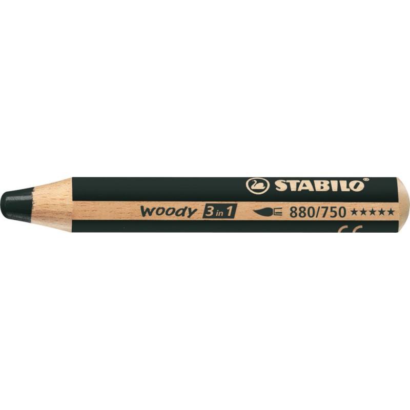 5 pz Matitone colorato Stabilo Woody 3in1 nero 880/750