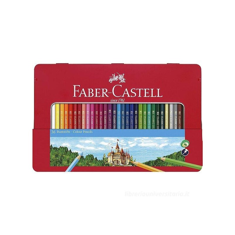 Faber-Castell ECO Set di 48 Matite Colorate Esagonali in Astuccio di Metallo 115888