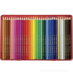 Faber-Castell ECO Set di 48 Matite Colorate Esagonali in Astuccio di Metallo 115888