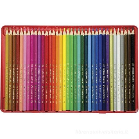 Faber-Castell ECO Set di 48 Matite Colorate Esagonali in Astuccio di Metallo 115888