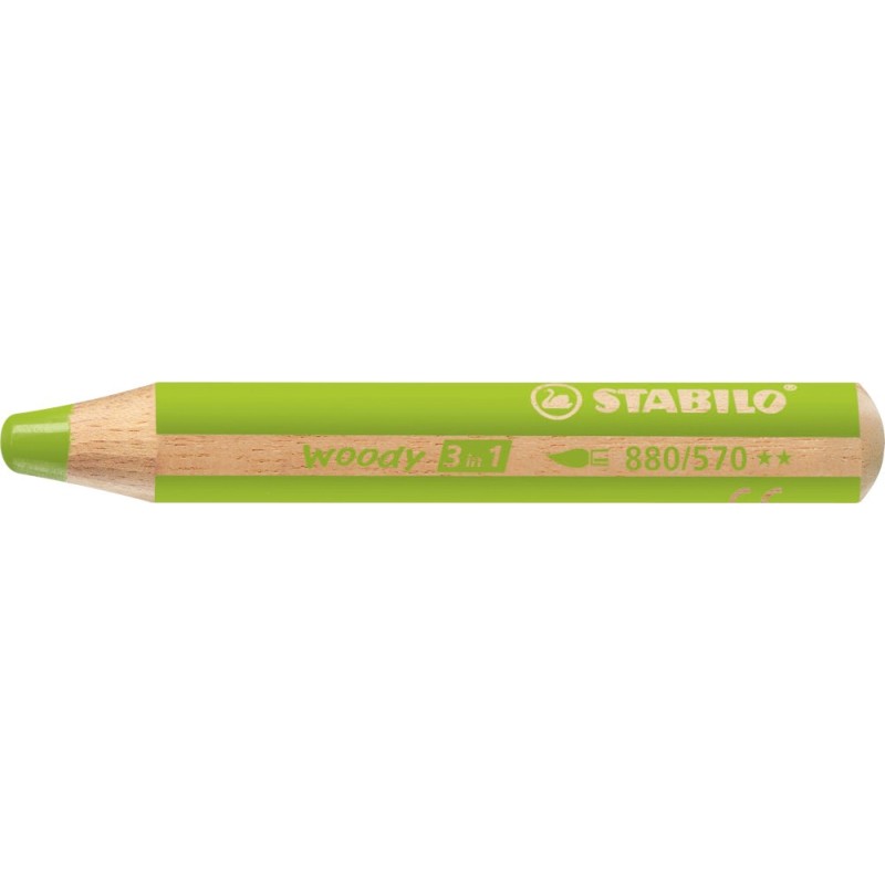 5 pz Matitone colorato Stabilo Woody 3in1 verde foglia 880/570