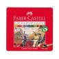 Faber-Castell Set di 24 Matite Colorate Esagonali in Astuccio di Metallo - 115824