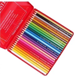 Faber-Castell Set di 24 Matite Colorate Esagonali in Astuccio di Metallo - 115824