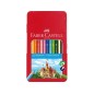 Faber-Castell Set di 12 Matite Colorate Esagonali in Astuccio di Metallo - 115801