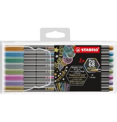 8 pezzi Pennarelli metallic Stabilo Pen 68 6808/8-11