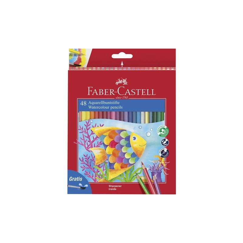 Faber-Castell Set di 48 Matite Colorate Acquerellabili con Pennello - 114448