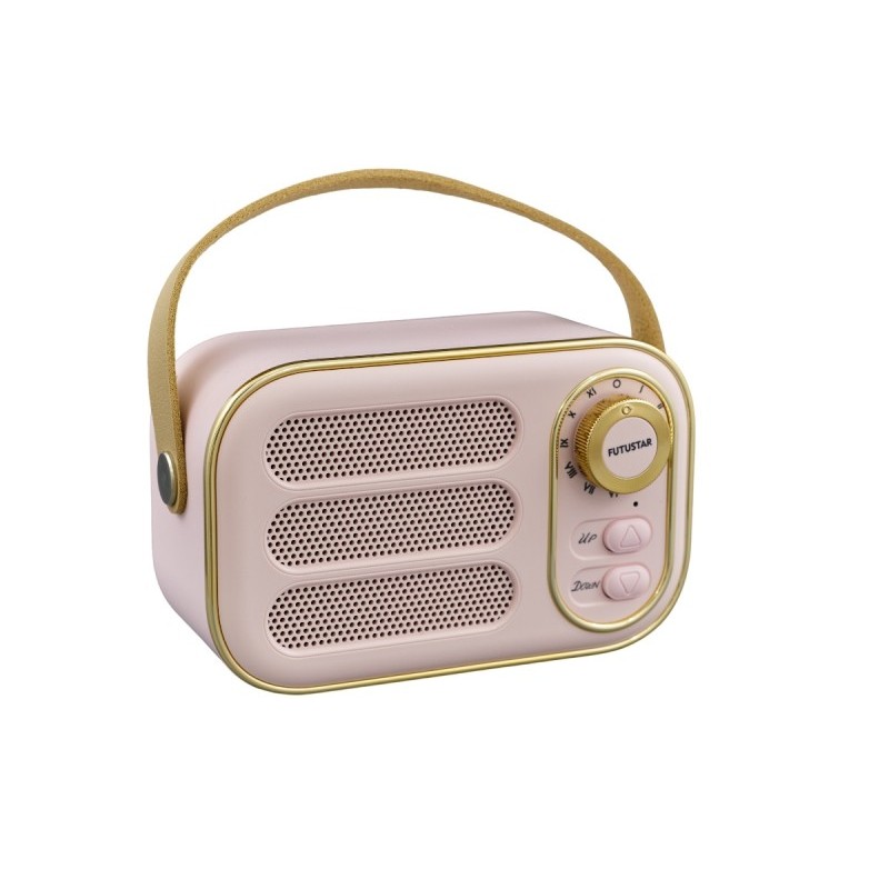 Cassa Bluetooth Retrò Rosa con Funzione Wireless 1394009