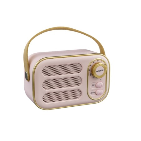 Cassa Bluetooth Retrò Rosa con Funzione Wireless 1394009