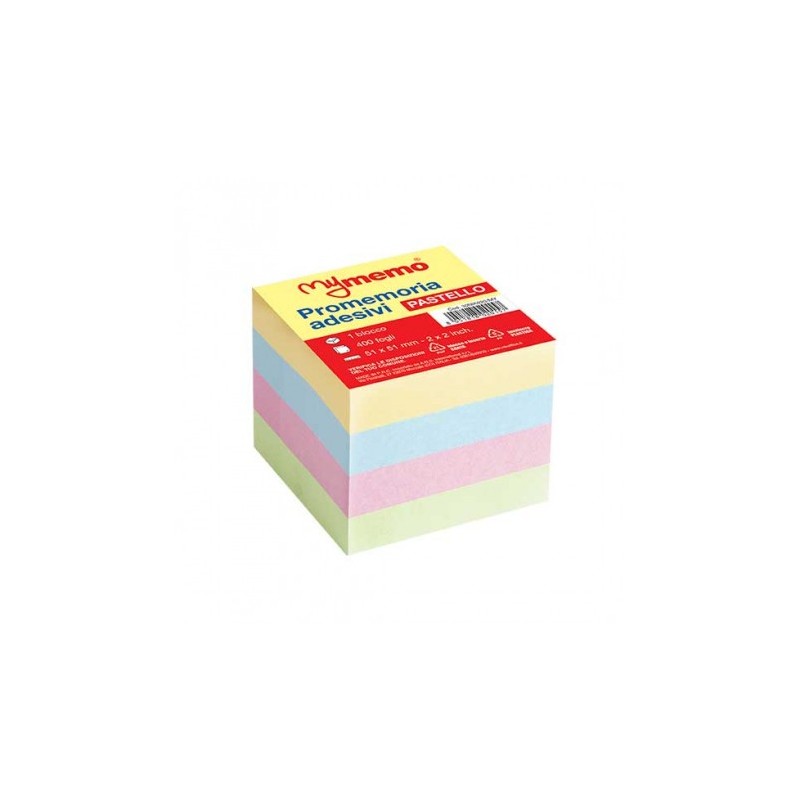 Cubo adesivo post-it My Memo pastel 51x51 400fg 30/020-MY