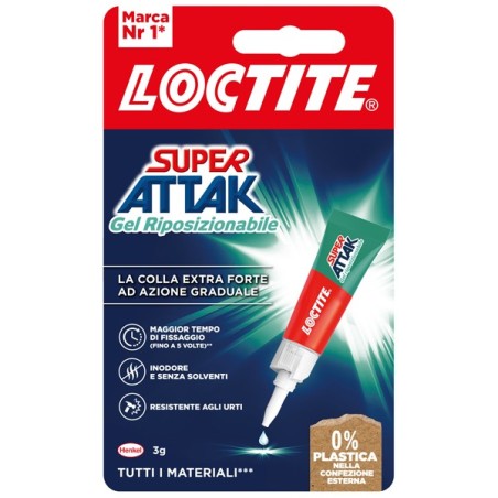 LOCTITE Super Attak Gel Riposizionabile Colla Istantanea Universale 3 Gr 2972228