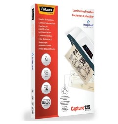 FELLOWES 100 pezzi Pouches per plastificare formato A4 125my Capture 5307407