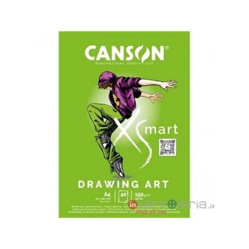 CANSON BLOCCO XSMART DRAWING ART A4 150gr. 40FG C32250P002