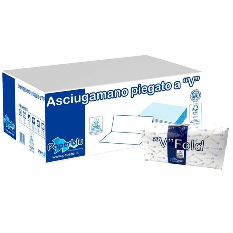 PAPERBLU Asciugamani Piegati a V Pura Cellulosa 210 Fogli