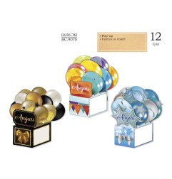 Cromo Biglietti Auguri palloncini pop up assortiti 12pz BC9070