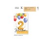 Cromo Biglietti Buon Compleanno 2 anni palloncino 6pz NU8059