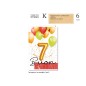 Cromo Biglietti Buon Compleanno 7 anni palloncino 6pz NU8064