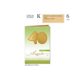 Cromo Biglietti Buon Compleanno 40 anni Gold Green 6pz NU9033