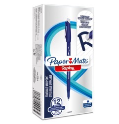 Paper Mate Penna Biro a Sfera Replay Cancellabile Blu 1 mm