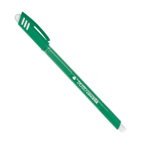 Tratto Cancellik Penna Biro Cancellabile Verde con Cappuccio Punta 1 mm 826104