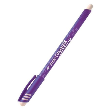 Tratto Cancellik Penna Biro Cancellabile Viola con Cappuccio Punta 1 mm 826108