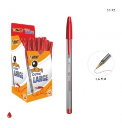 BIC Cristal Large Penna a Sfera Rossa 1,6 mm Confezione da 50 951625