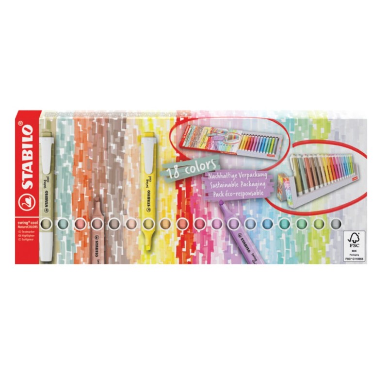 EVID.STABILO SWING NATURE -18 colori (Nature+pastel) 275/18-02-5